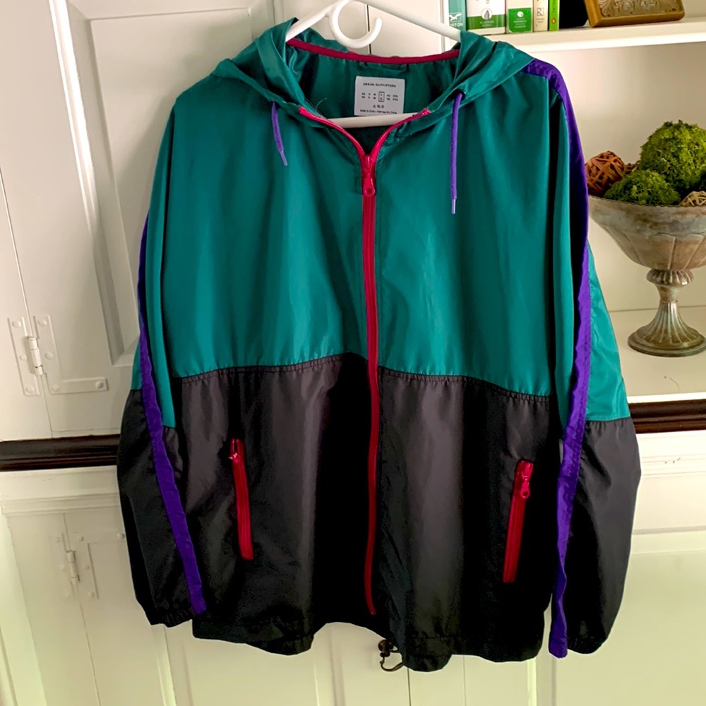Urban Outfitters Color Block Windbreaker. Full Zip